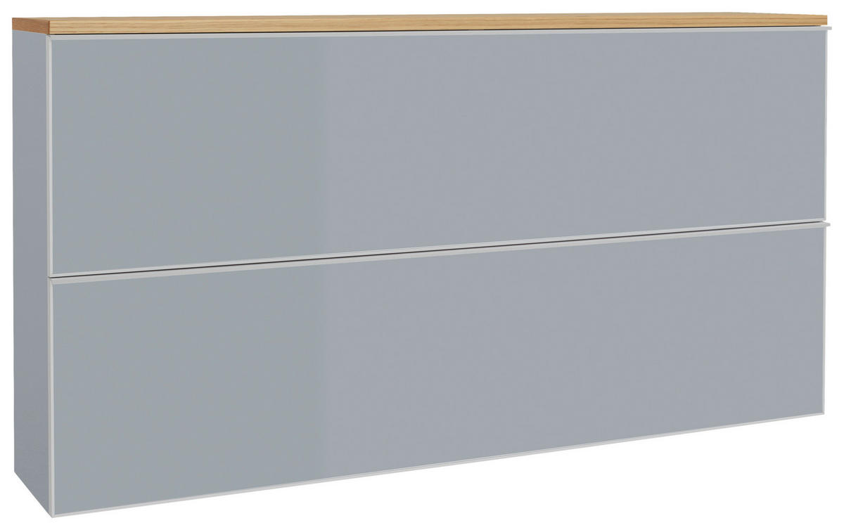 OMARA Z LOPUTAMI ZA ČEVLJE furnirano siva, barve hrasta - srebrne barve/siva, Design, kovina/steklo (160/83/31cm) - Novel