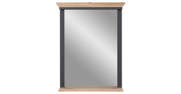 WANDSPIEGEL 65/83/15 cm    in  - Eichefarben/Graphitfarben, ROMANTIK / LANDHAUS, Glas/Holzwerkstoff (65/83/15cm) - Landscape