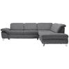 ECKSOFA Braun, Grau Webstoff  - Chromfarben/Braun, Design, Textil/Metall (319/260cm) - Beldomo Style