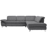 ECKSOFA in Webstoff Braun, Grau  - Chromfarben/Braun, Design, Textil/Metall (319/260cm) - Beldomo Style