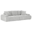 BIGSOFA Flachgewebe Beige  - Beige/Schwarz, KONVENTIONELL, Kunststoff/Textil (276/95/130cm) - Carryhome