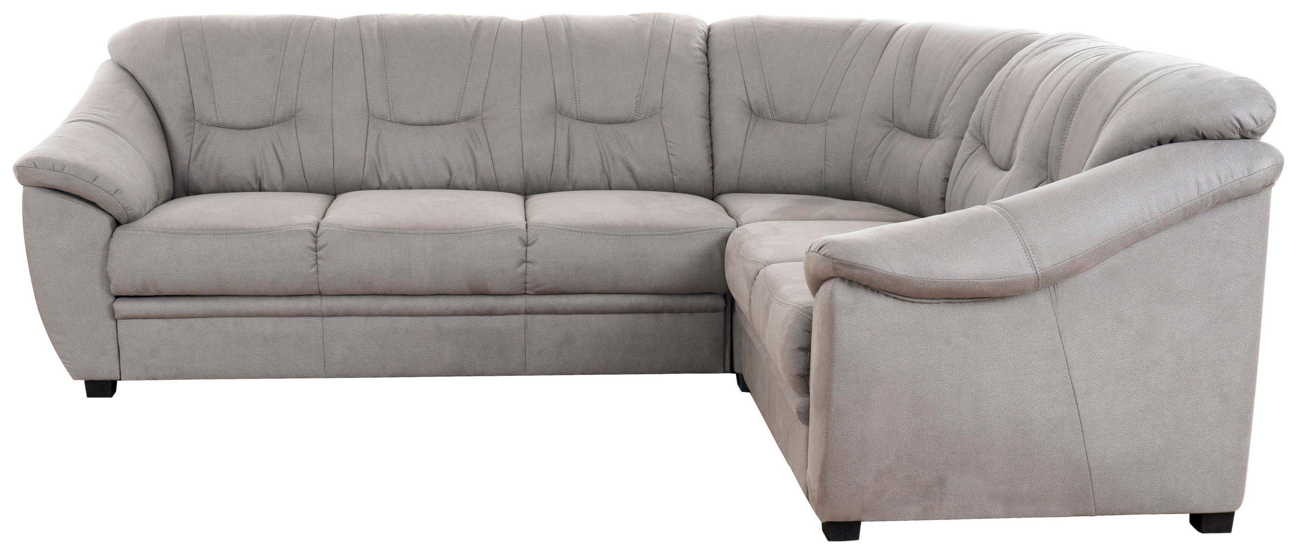 ECKSOFA in Flachgewebe Hellgrau  - Hellgrau/Schwarz, Konventionell, Kunststoff/Textil (264/215cm) - Sit & More