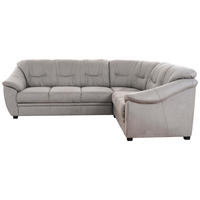 ECKSOFA in Flachgewebe Hellgrau  - Hellgrau/Schwarz, Konventionell, Kunststoff/Textil (264/215cm) - Sit & More