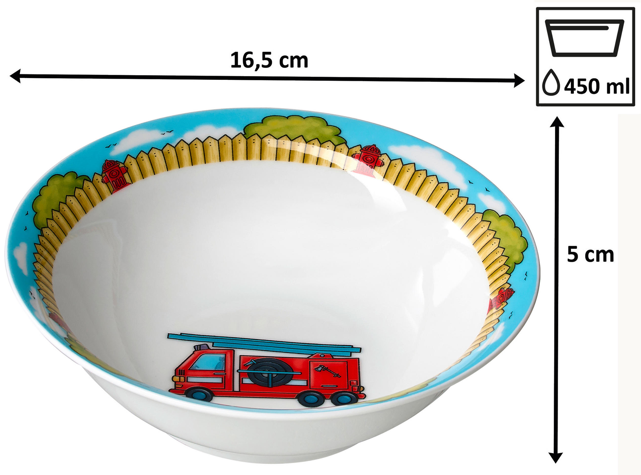 MÜSLISCHALE Feuerwehrmann  - Multicolor, KONVENTIONELL, Keramik (16,5/5cm) - Ritzenhoff Breker
