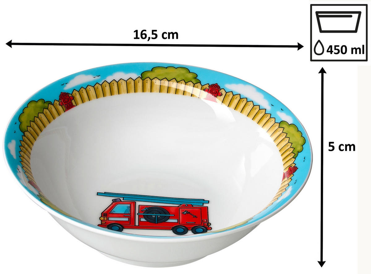 MÜSLISCHALE Feuerwehrmann  - Multicolor, KONVENTIONELL, Keramik (16,5/5cm) - Ritzenhoff Breker