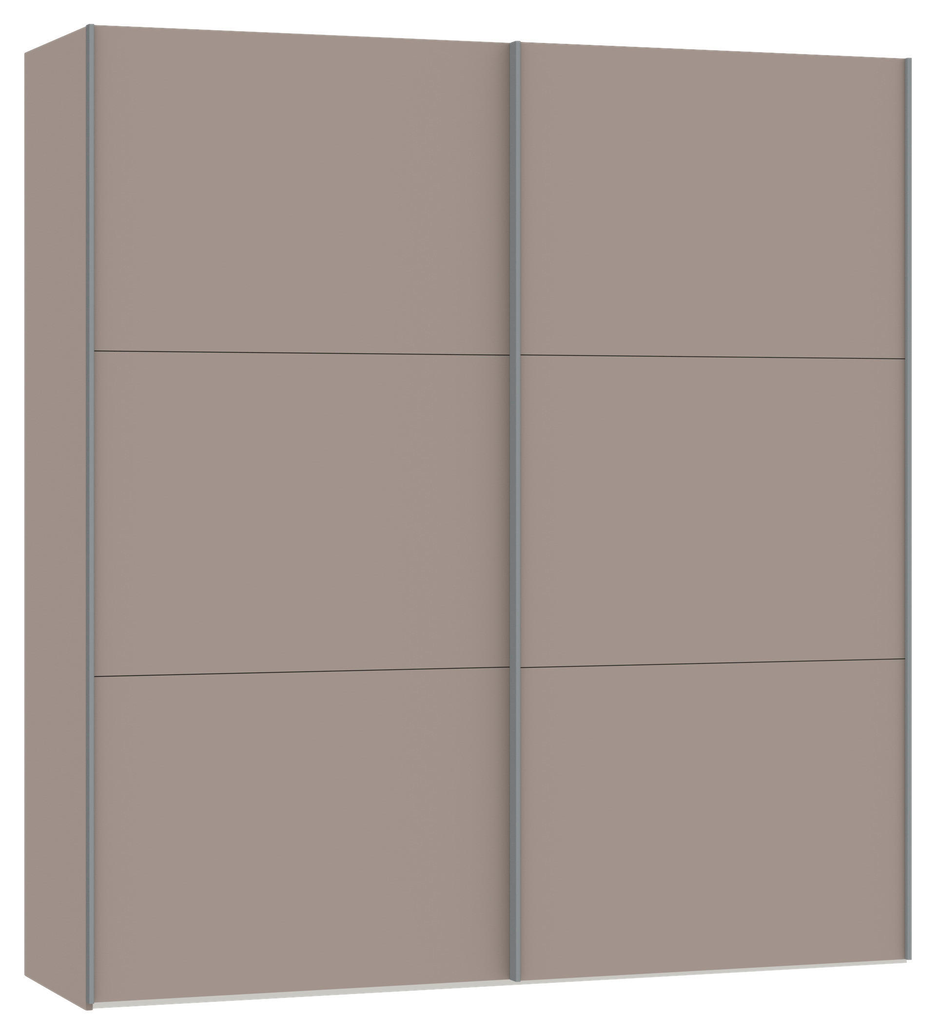 SCHWEBETÜRENSCHRANK  in Hellbraun  - Hellbraun/Silberfarben, Design, Holzwerkstoff/Metall (203/220/65cm) - Jutzler