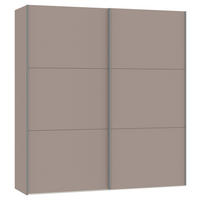 SCHWEBETÜRENSCHRANK 203/220/65 cm 2-türig Hellbraun  - Hellbraun/Silberfarben, Design, Holzwerkstoff/Metall (203/220/65cm) - Jutzler