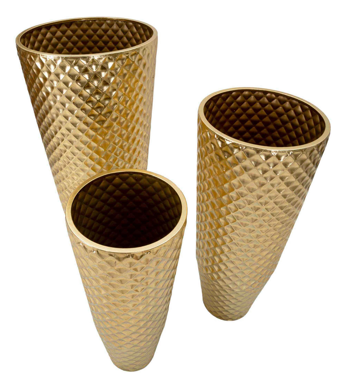 Vase Glotty Set 3 Pcs  - Goldfarben, Basics, Metall (48/110/48cm)