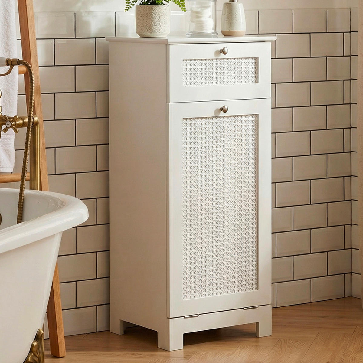 SKŘÍŇ NA PRÁDLO, bílá - bílá/barvy stříbra, Design, kov/kompozitní dřevo (40/90/38cm) - Livetastic