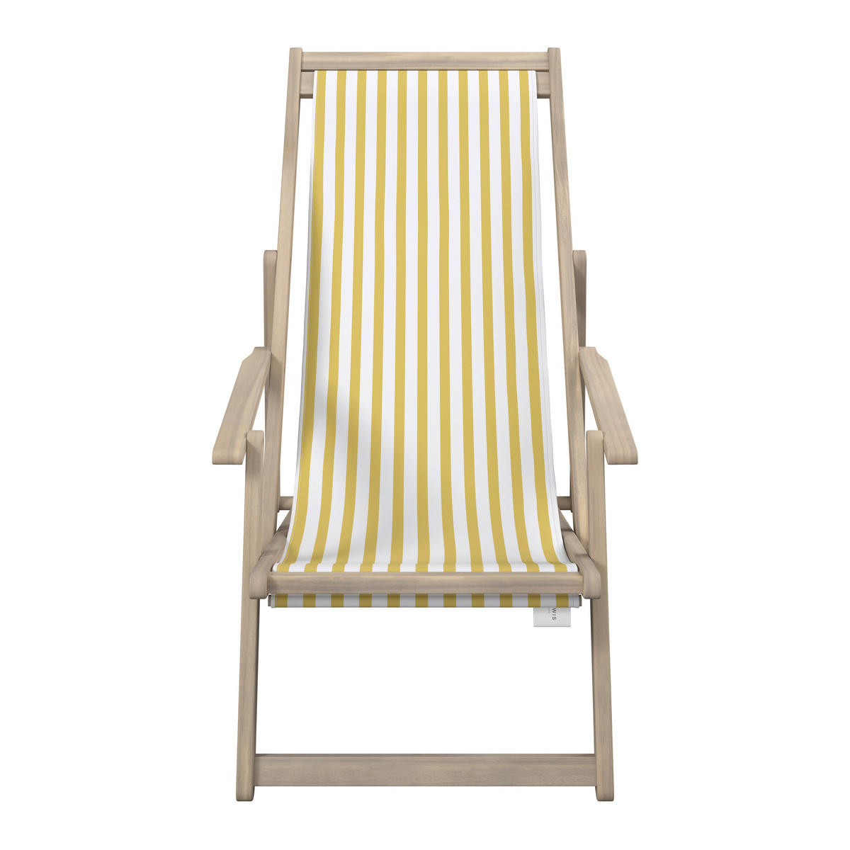 STRANDSTUHL Akazie Gelb, Weiß, Akaziefarben  - Gelb/Weiß, Basics, Holz/Textil (63/88/102cm) - Ambia Garden