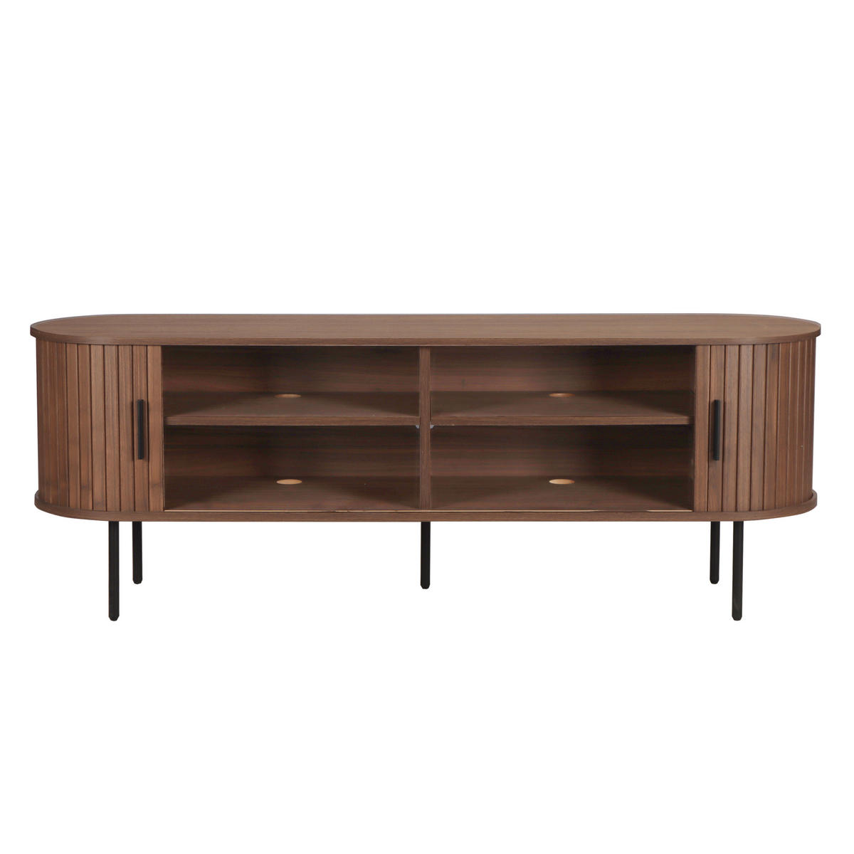 LOWBOARD  in 150/55/40 cm  - Walnussfarben/Schwarz, Design, Holzwerkstoff/Metall (150/55/40cm) - Livetastic