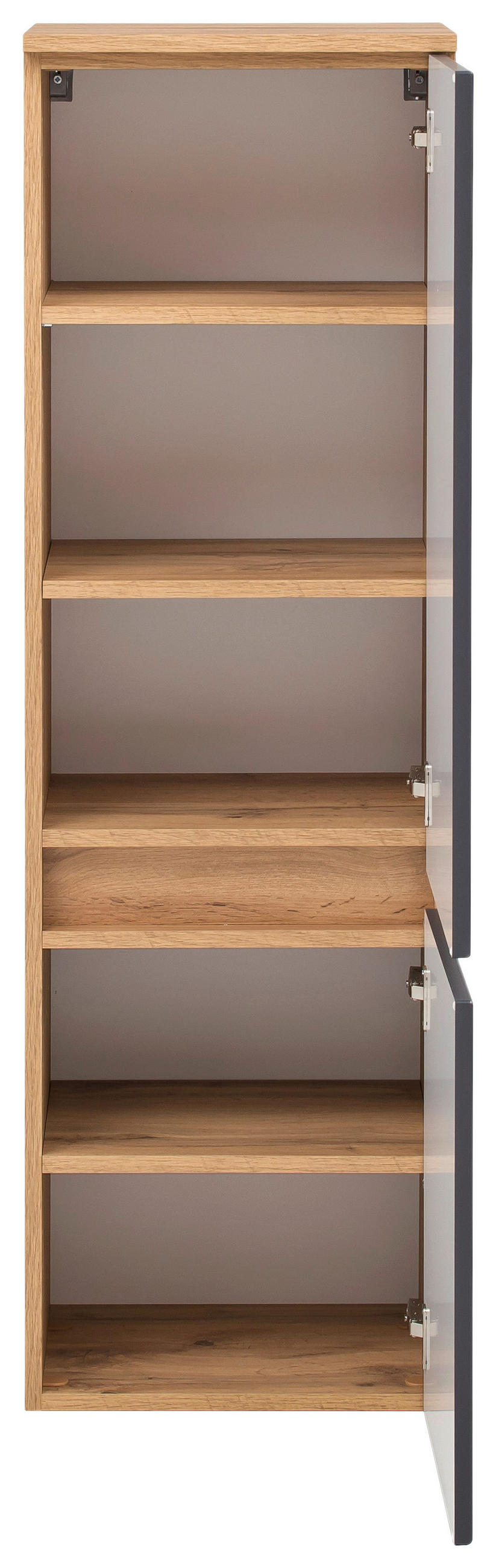 MIDISCHRANK 40/130/35 cm  - Eichefarben/Silberfarben, KONVENTIONELL, Holzwerkstoff/Kunststoff (40/130/35cm) - Held