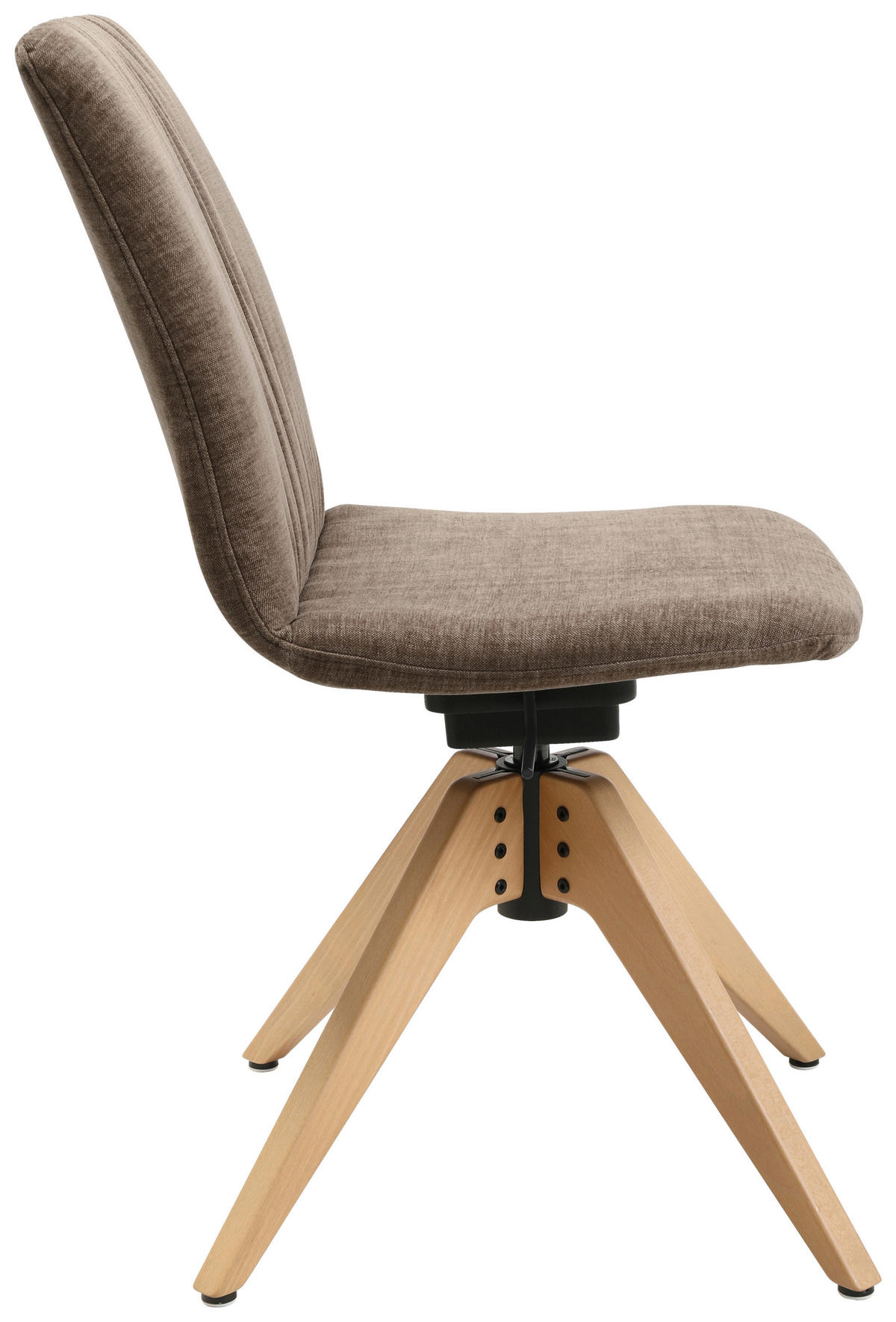 STUHL Flachgewebe Alufarben, Graubraun Buche Hartholz  - Eichefarben/Graubraun, Design, Holz/Textil (46/85-88/55cm) - Johann Jakob