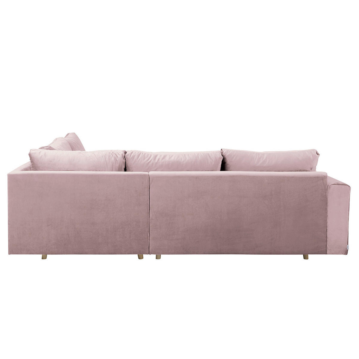 ECKSOFA Ariella in Samt Rosa  231/161 cm  - Naturfarben/Rosa, Design, Holz/Textil (231/161cm) - Livetastic