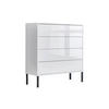KOMMODE Mailand Typ 3 + MF  in 79/86/33 cm  - Weiß Hochglanz/Anthrazit, MODERN, Holzwerkstoff/Metall (79/86/33cm) - MID.YOU