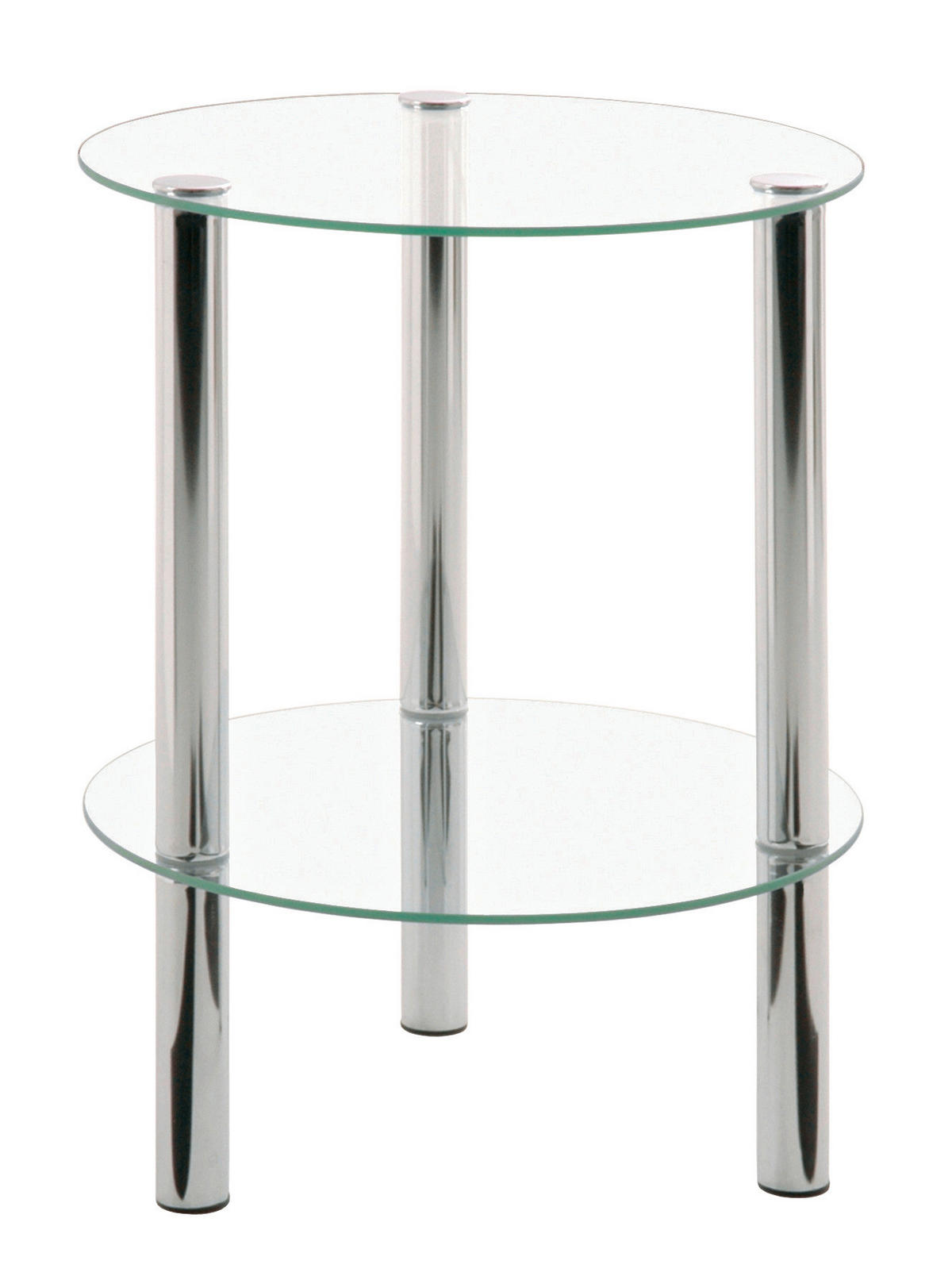 BEISTELLTISCH in Metall, Glas 35/35/47 cm  - Chromfarben, Design, Glas/Metall (35/35/47cm) - Carryhome