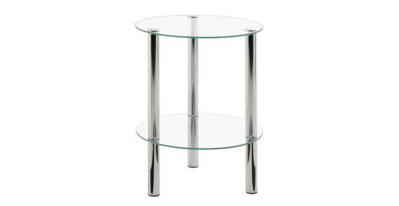 BEISTELLTISCH in Metall, Glas 35/35/47 cm  - Chromfarben, Design, Glas/Metall (35/35/47cm) - Carryhome