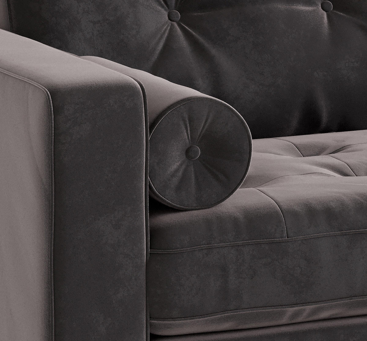 ECKSOFA in Flachgewebe Anthrazit  - Edelstahlfarben/Anthrazit, Design, Textil/Metall (205/259cm) - Livetastic