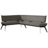 ECKBANK 165/235 cm Webstoff Schwarz, Dunkelgrau Buche massiv   - Dunkelgrau/Schwarz, Basics, Holz/Textil (165/235cm) - Carryhome