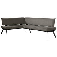 ECKBANK 165/235 cm Webstoff Schwarz, Dunkelgrau Buche massiv   - Dunkelgrau/Schwarz, Basics, Holz/Textil (165/235cm) - Carryhome