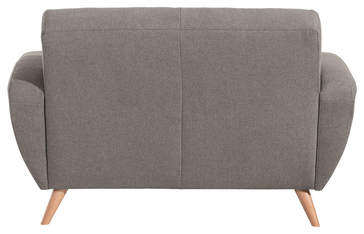 2-SITZER-SOFA in Samt, Velours Grau  - Naturfarben/Grau, Design, Holz/Textil (136/85/82cm) - Max Winzer
