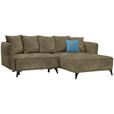 ECKSOFA  in Chenille Dunkelgrau  255/172 cm  - Dunkelgrün/Dunkelgrau, LIFESTYLE, Textil/Metall (255/172cm) - Carryhome