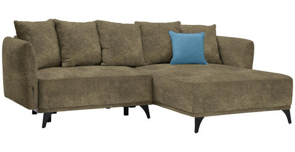 ECKSOFA  in Chenille Dunkelgrau  255/172 cm  - Dunkelgrün/Dunkelgrau, LIFESTYLE, Textil/Metall (255/172cm) - Carryhome