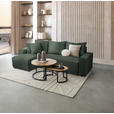 ECKSOFA inkl. Funktion Waldgrün Cord  - Waldgrün/Schwarz, Design, Kunststoff/Textil (248/146cm) - Xora