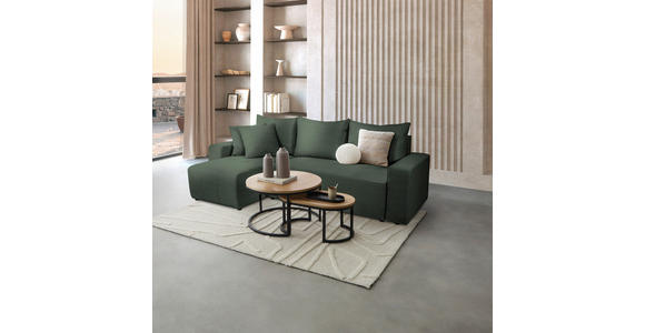 ECKSOFA inkl. Funktion Waldgrün Cord - Waldgrün/Schwarz, Design, Kunststoff/Textil (248/146cm) - Xora