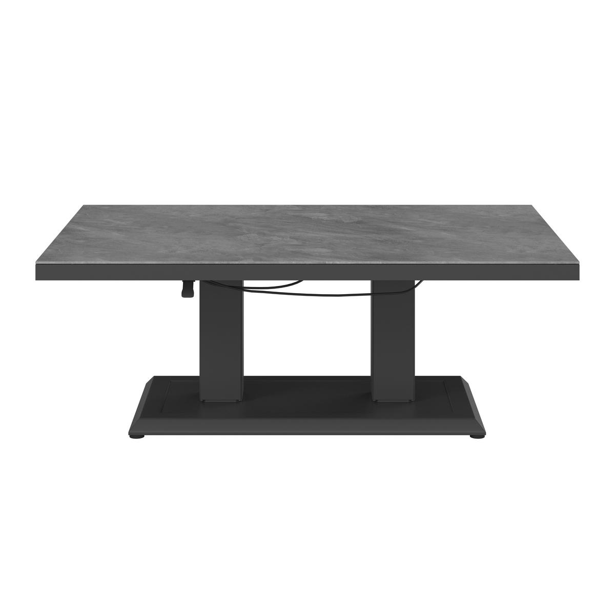 LOUNGE MIZA  - temno siva, Design, kovina/steklo (140/85/51-71cm) - Ambia Garden