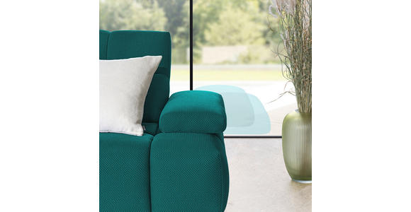 ECKSOFA in Struktur Türkis 233/313 cm - Türkis/Schwarz, Design, Kunststoff/Textil (233/313cm) - Emilio Belluti