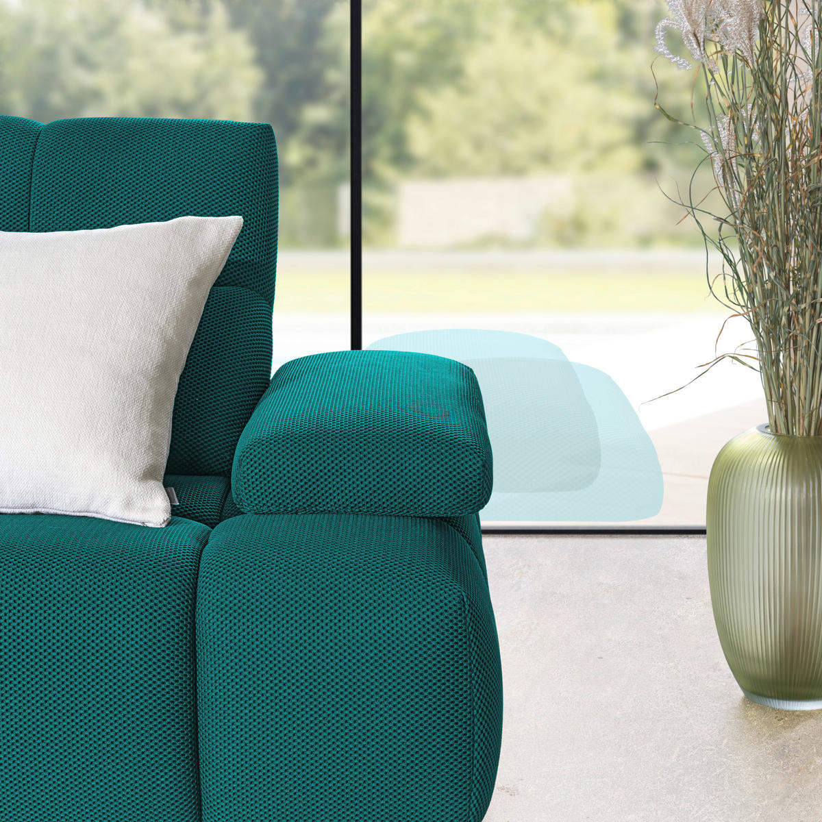 ECKSOFA  in Struktur Türkis  233/313 cm  - Türkis/Schwarz, Design, Kunststoff/Textil (233/313cm) - Belluti