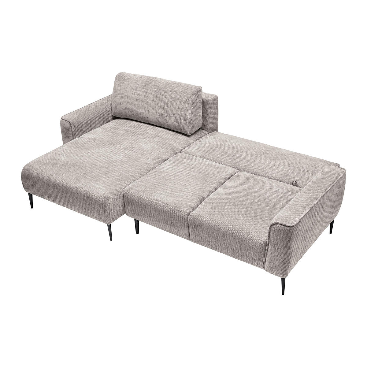 HÖRNSOFFA i vävt tyg taupe  - svart/taupe, Modern, metall/textil (164/255cm) - MID.YOU