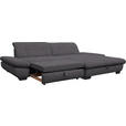 ECKSOFA in Mikrofaser Grau  - Schwarz/Grau, Design, Textil/Metall (290/198cm) - Xora