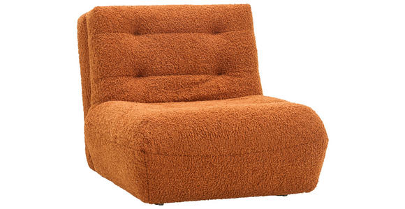 SCHLAFSESSEL Teddystoff Terracotta Liegefunktion  - Terracotta/Schwarz, KONVENTIONELL, Kunststoff/Textil (90/85/100cm) - Carryhome