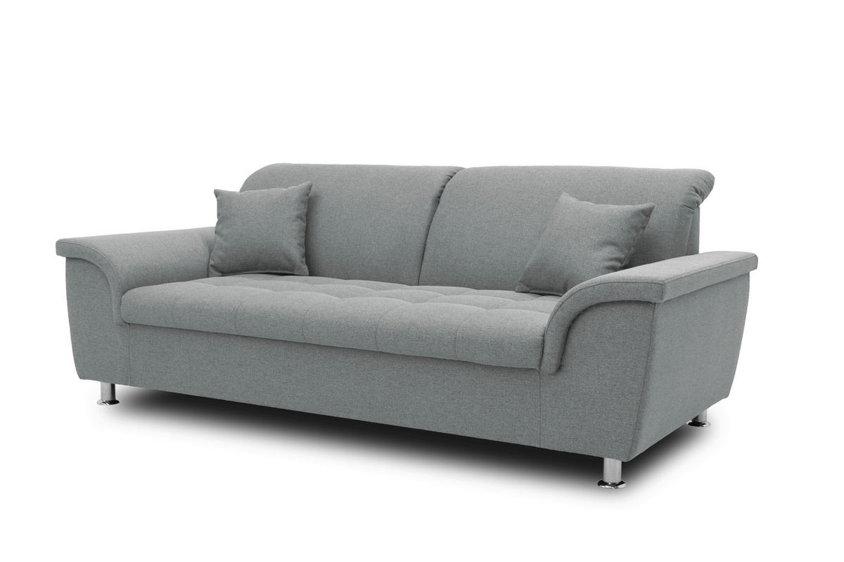 2-SITZER-SOFA in Webstoff Grau  - Chromfarben/Grau, KONVENTIONELL, Textil/Metall (210/81/105cm) - MID.YOU