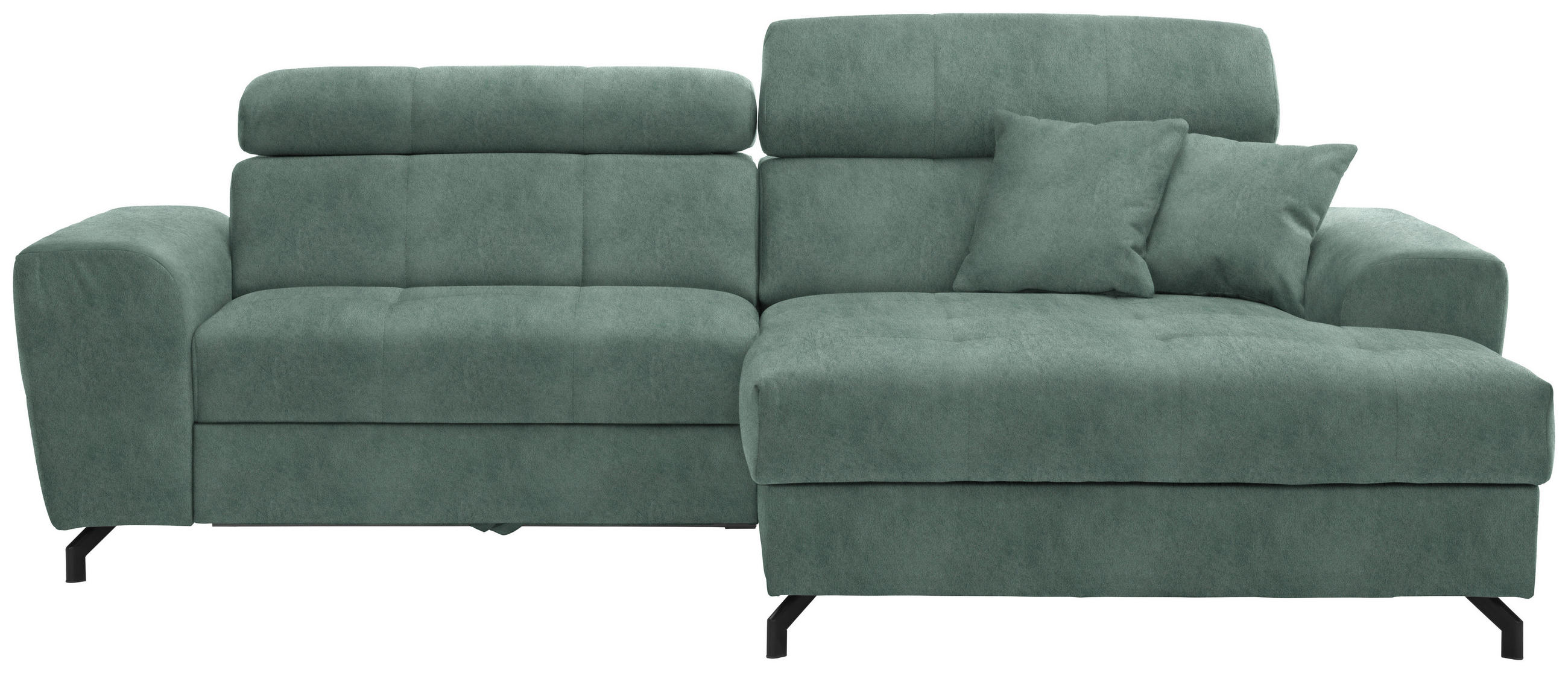 ROHOVÁ SEDAČKA, textil, mátově zelená - černá/mátově zelená, Design, kov/textil (267/181cm) - Carryhome