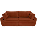 SCHLAFSOFA  in Cord, Plüsch Terracotta  - Terracotta/Schwarz, MODERN, Kunststoff/Textil (240/90/120cm) - Carryhome