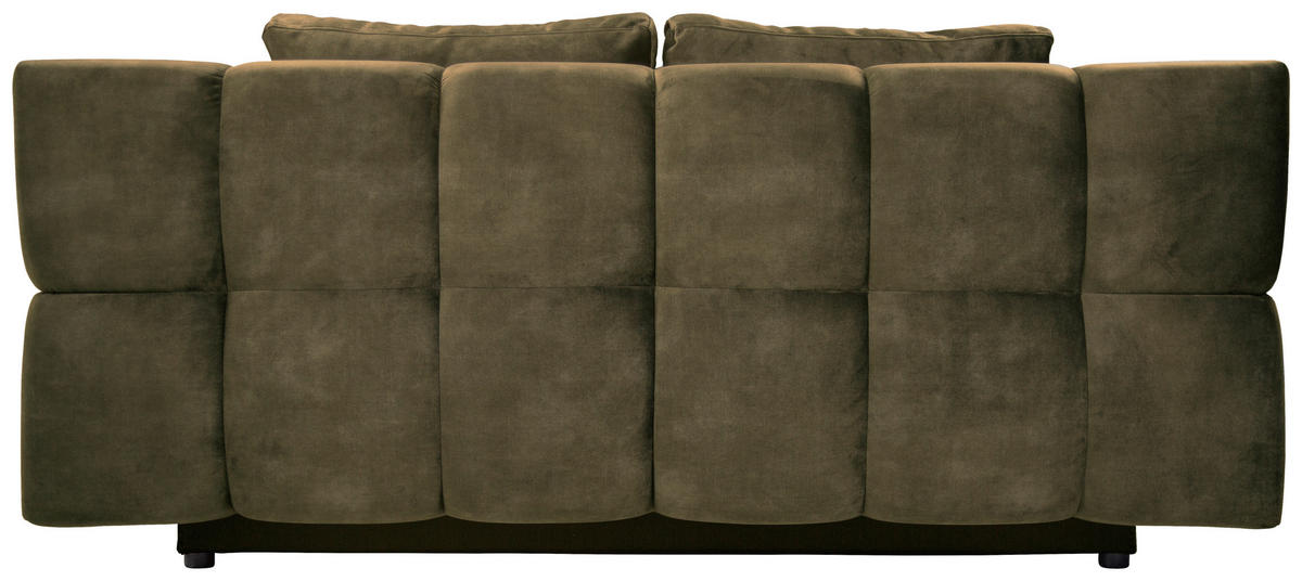 SCHLAFSOFA BOBBIO PLUS Velours Grün  inkl. Rückenkissen, Armlehnenkissen, Stauraum  - Schwarz/Grün, Design, Textil/Metall (204/90/95cm) - MID.YOU