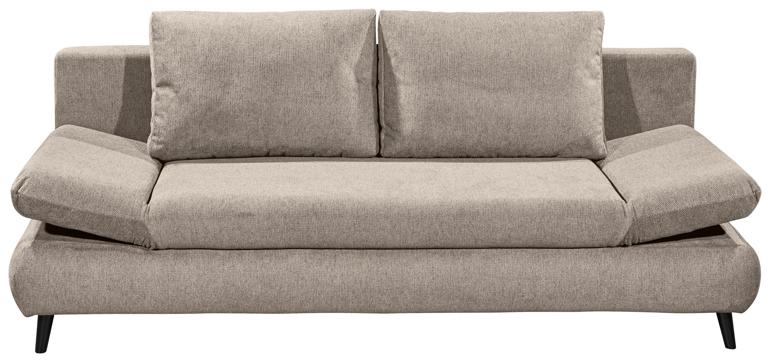 SCHLAFSOFA Mikrofaser Beige  - Beige/Schwarz, Konventionell, Holzwerkstoff/Kunststoff (212/88/101cm) - MID.YOU