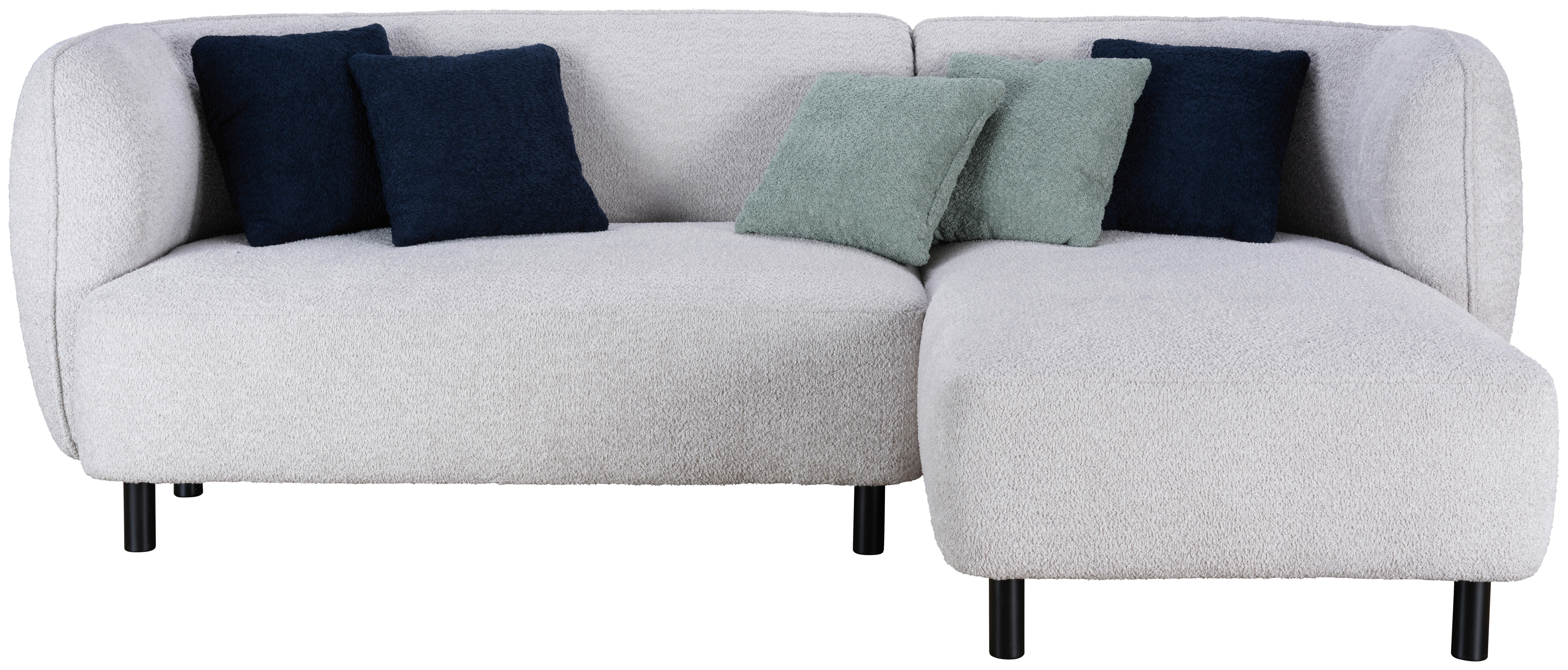 ECKSOFA Uma Beige Chenille  - Beige/Schwarz, Design, Holz/Textil (236/148cm) - Lomoco