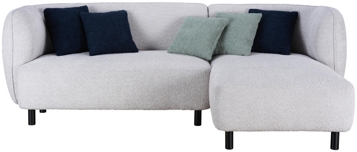 SEDEŽNA GARNITURA, šenilja bež  - črna/zelena, Design, tekstil/les (236/148cm) - Lomoco