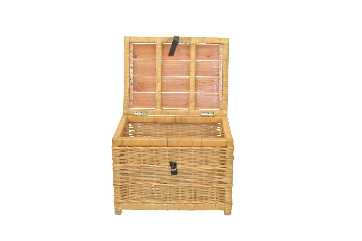 COUCHTISCH Pinie, Rattan massiv 45/58/44 cm rechteckig Beige  - Beige, Natur, Holz (45/58/44cm) - MID.YOU