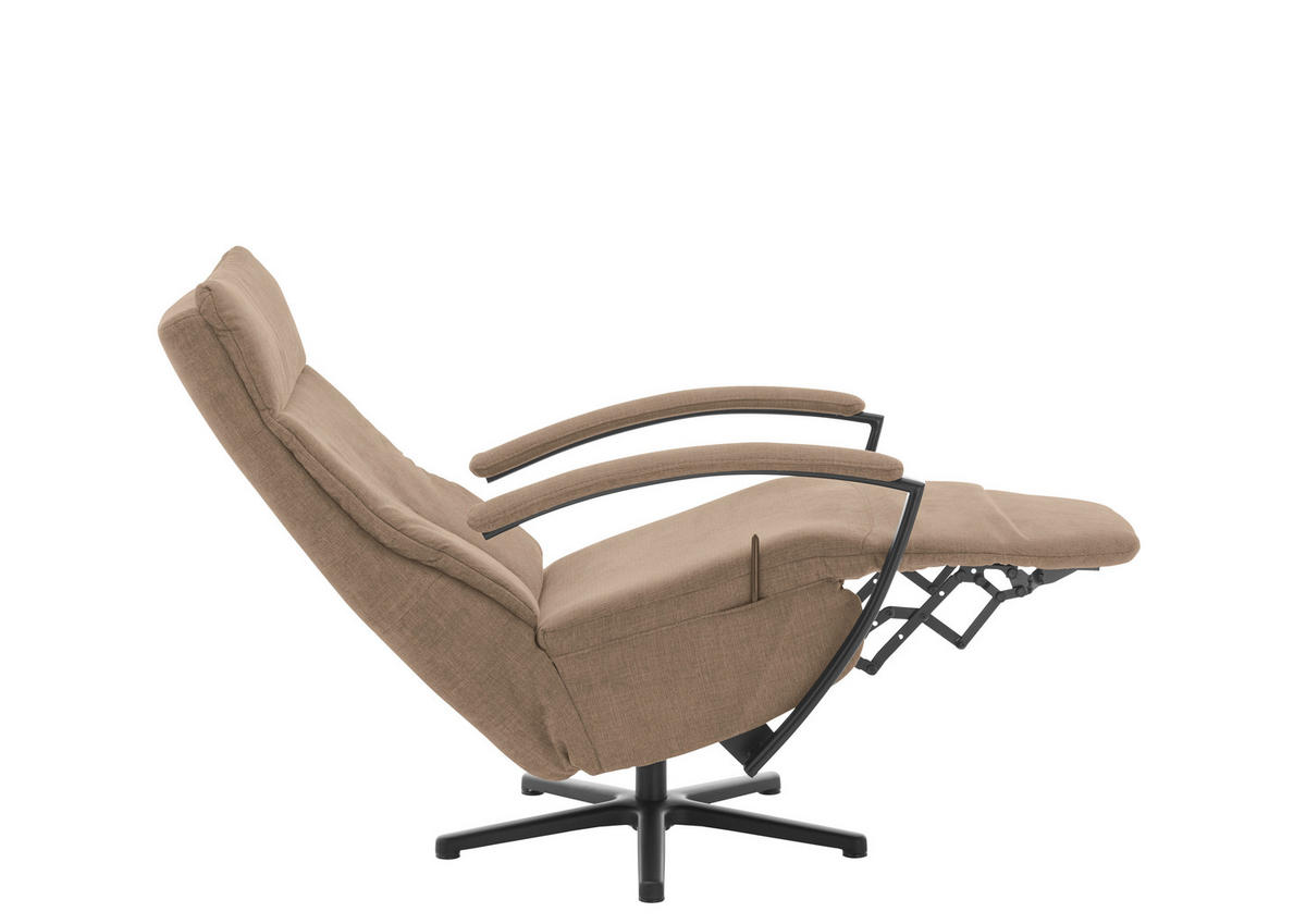 RELAXSESSEL in Textil Hellbraun  - Hellbraun/Schwarz, Design, Textil/Metall (76/110/83cm) - Beldomo Speed