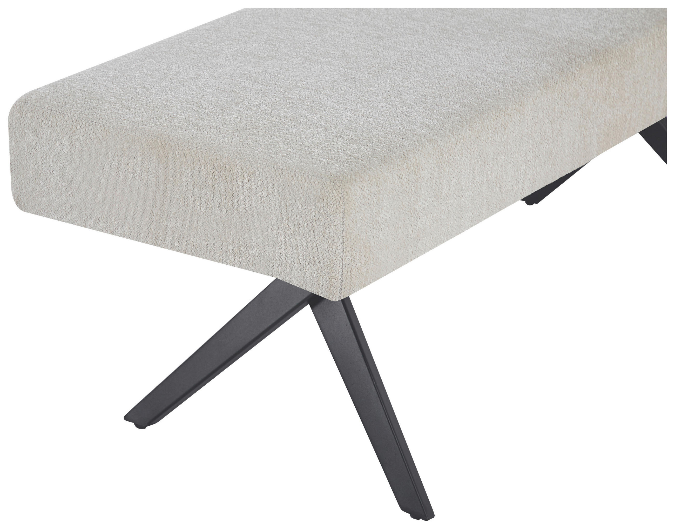 SITZBANK in Metall, Textil Beige  - Beige/Schwarz, KONVENTIONELL, Textil/Metall (140/49/47cm) - MID.YOU