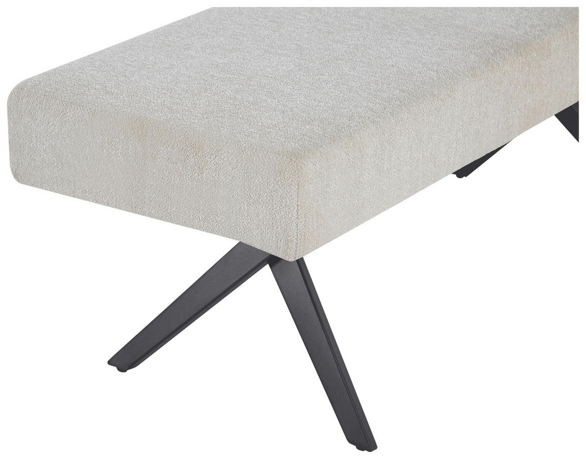SITZBANK in Metall, Textil Beige  - Beige/Schwarz, KONVENTIONELL, Textil/Metall (140/49/47cm) - MID.YOU