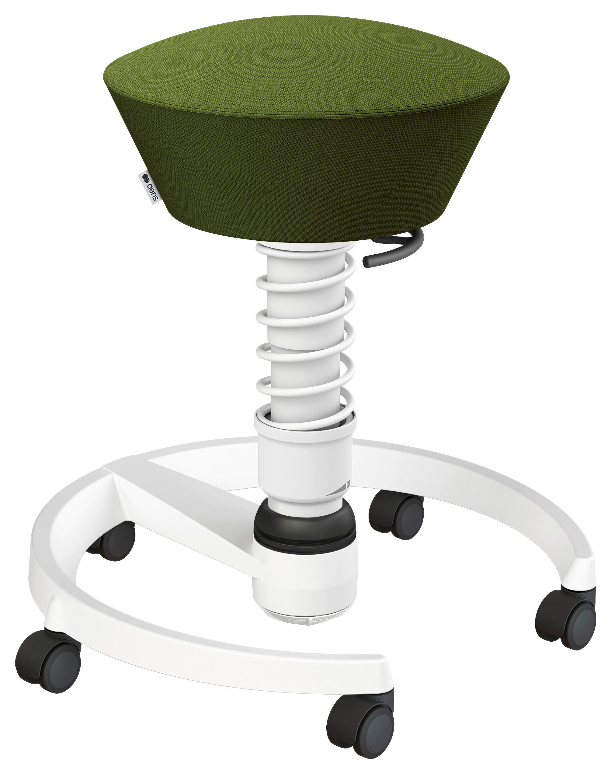 BÜROHOCKER 55/45,66/55 cm  - Weiß/Grün, Basics, Kunststoff/Textil (55/45,66/55cm) - Aeris