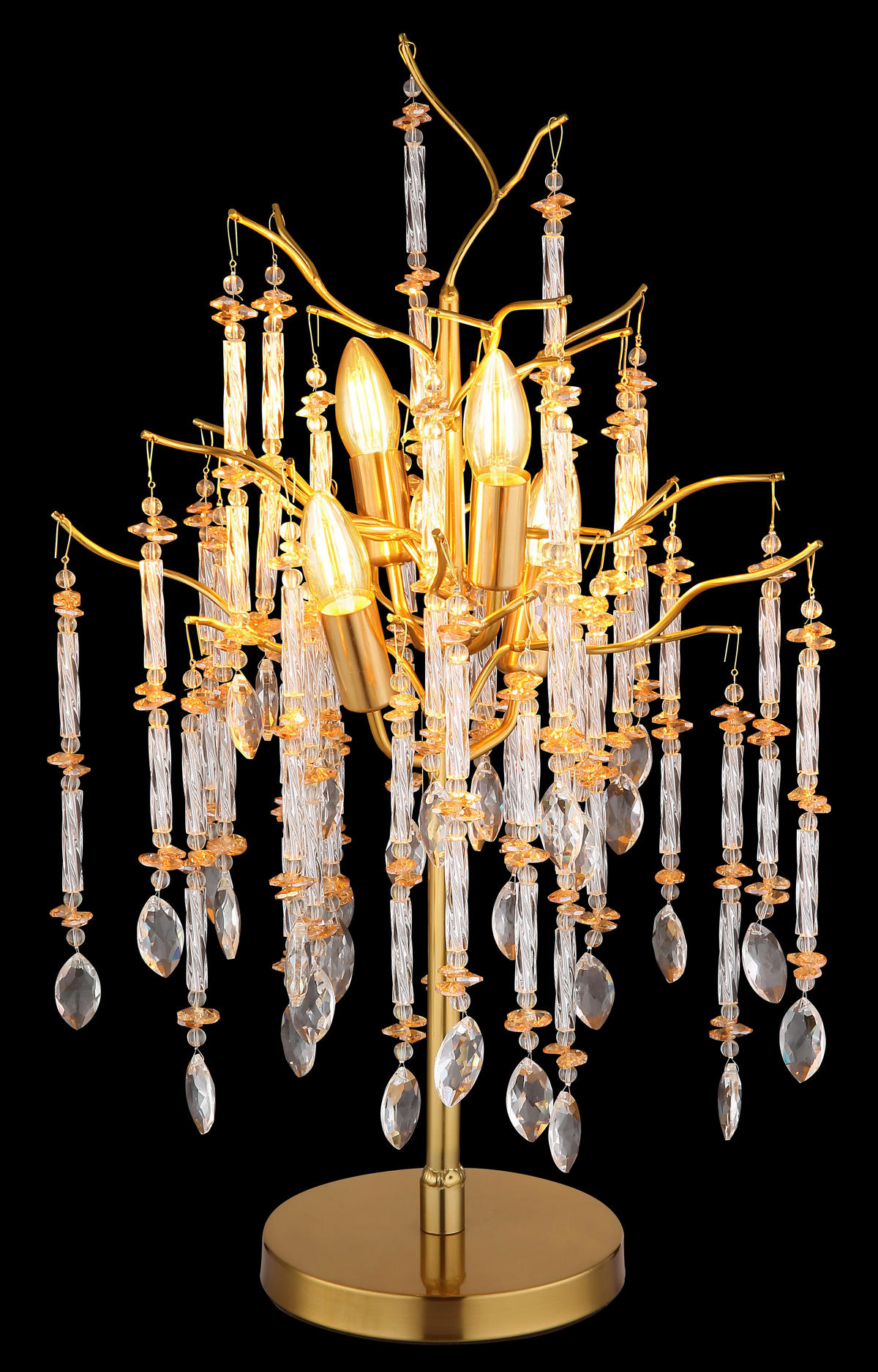 TISCHLEUCHTE 41/67 cm   - Klar/Goldfarben, KONVENTIONELL, Glas/Kunststoff (41/67cm) - Globo