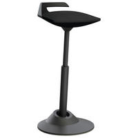 Bürohocker Mikrofaser Schwarz  - Schwarz, Basics, Textil/Metall (38/51-84/38cm) - Aeris