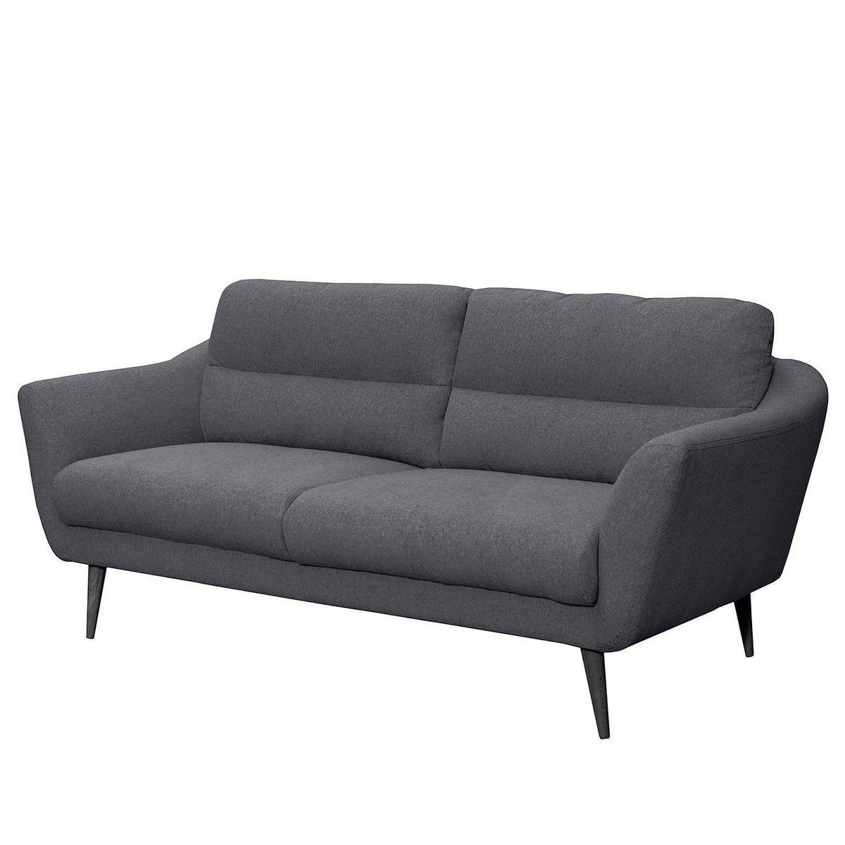 2,5-SITZER in Webstoff Anthrazit  - Anthrazit/Schwarz, Design, Holz/Textil (187/87/88cm) - Livetastic